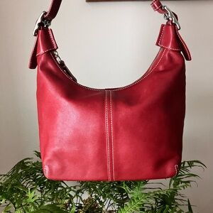 2000s Coach red leather Legacy Hobo bag